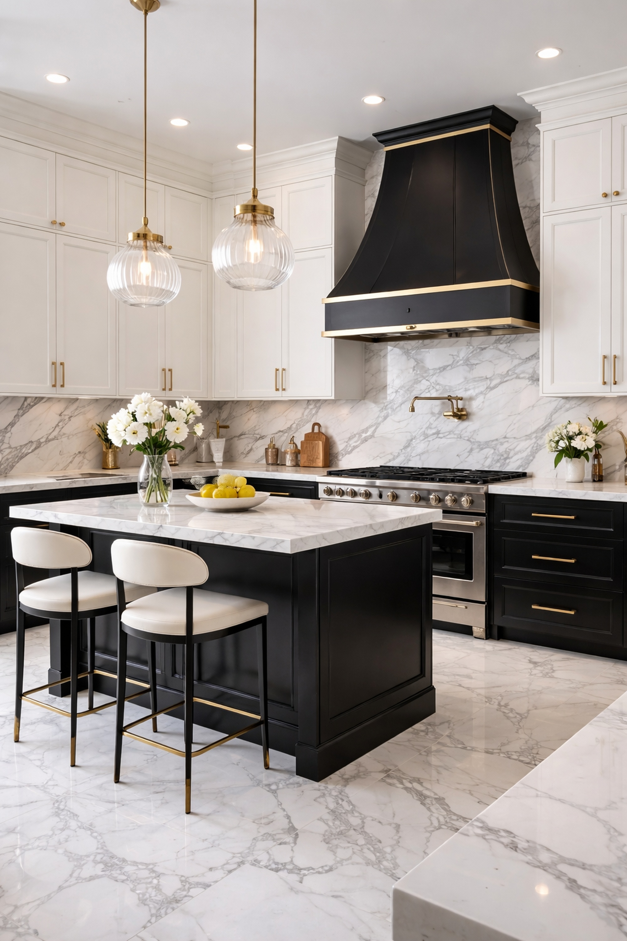 Bright luxury interior showcasing a pristine space